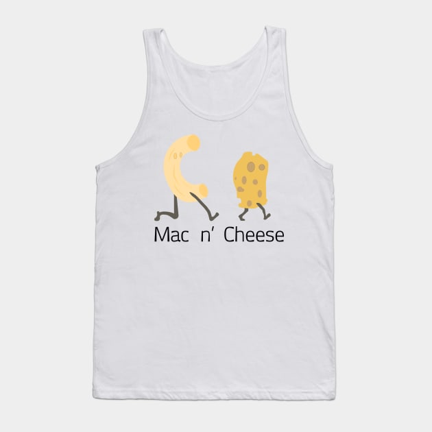 Funny Mac N Cheese Design Tank Top by almostbrand
